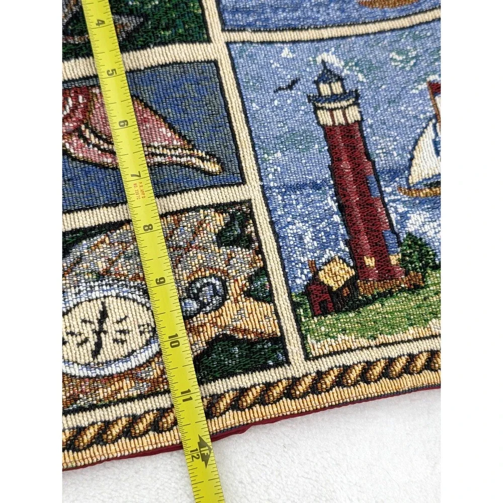 Nautical‎ Tapestry Lighthouse Sailboat 12x18 Coastal Maritime Decor